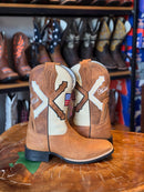 Texana Texas - Couro Cano Floater Off White | Couro Gáspea Crazy Horse Nescau | Florão Ferrugem