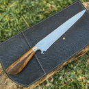 Faca  Artesanal P/ Churrasco 10" 3mm Lâmina com Cabo madeira + Case especial em couro - VARIOS TEMAS NA LAMINA
