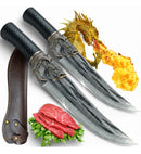 Kit Churrasco Artesanal E Faca De Aço Forjada A Mão