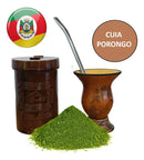 Kit Chimarrão Mate Gaúcho Bomba, Cuia Porongo, Porta Erva