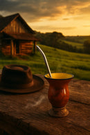 Kit Chimarrão Mate Gaúcho Bomba, Cuia Porongo, Porta Erva