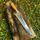 Faca  Artesanal P/ Churrasco 10" 3mm Lâmina com Cabo madeira + Case especial em couro - VARIOS TEMAS NA LAMINA