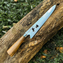 Faca  Artesanal P/ Churrasco 10" 3mm Lâmina com Cabo madeira + Case especial em couro - VARIOS TEMAS NA LAMINA