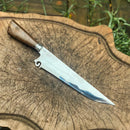 Faca  Artesanal P/ Churrasco 10" 3mm Lâmina com Cabo madeira + Case especial em couro - VARIOS TEMAS NA LAMINA